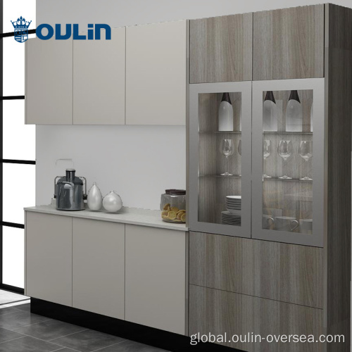 White Melamine Kitchen Cupboards Wooden household Simple kitchen cabinet design Factory